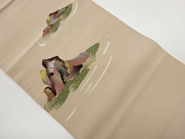 JAPANESE KIMONO / HONBUTSULE KARESANSUI PATTERN ORIODASHI NAGOYA OBI
